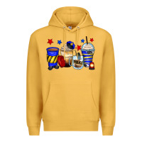 Mustard police coffee cups Premium Hoodie - Zillion Design Studio