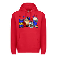 Red police coffee cups Premium Hoodie - Zillion Design Studio