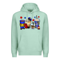 Seafoam police coffee cups Premium Hoodie - Zillion Design Studio