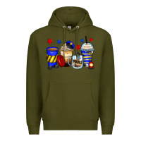 Army Green police coffee cups Premium Hoodie - Zillion Design Studio