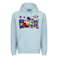 Blue Mist police coffee cups Premium Hoodie - Zillion Design Studio