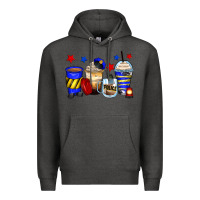 Charcoal Heather police coffee cups Premium Hoodie - Zillion Design Studio