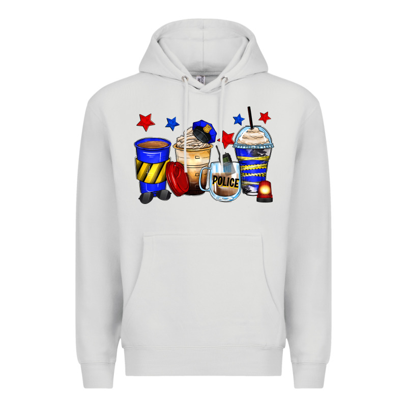 Police Coffee Cups Premium Hoodie by Zillion Design Studio | Teevron