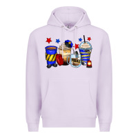 Lilac police coffee cups Premium Hoodie - Zillion Design Studio