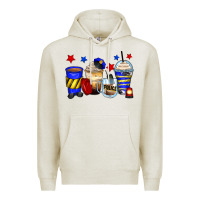 Oatmeal Heather police coffee cups Premium Hoodie - Zillion Design Studio