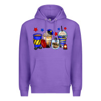 Purple police coffee cups Premium Hoodie - Zillion Design Studio