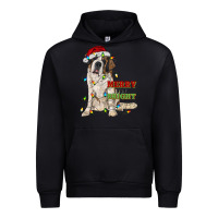 Black merry and bright saint bernard Urban Hoodie - RanaPortraitStore