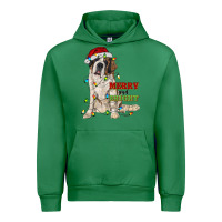 Emerald merry and bright saint bernard Urban Hoodie - RanaPortraitStore