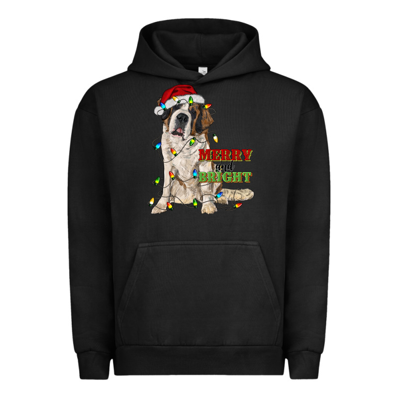 Merry And Bright Saint Bernard Urban Hoodie by RanaPortraitStore | Teevron