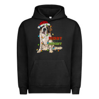 Pigment Black merry and bright saint bernard Urban Hoodie - RanaPortraitStore