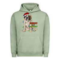 Pigment Oil Green merry and bright saint bernard Urban Hoodie - RanaPortraitStore