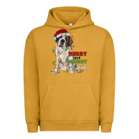 Pigment Peanut Butter merry and bright saint bernard Urban Hoodie - RanaPortraitStore