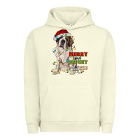 Pigment Pistachio merry and bright saint bernard Urban Hoodie - RanaPortraitStore