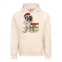 Sandshell merry and bright saint bernard Urban Hoodie - RanaPortraitStore