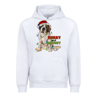 White merry and bright saint bernard Urban Hoodie - RanaPortraitStore
