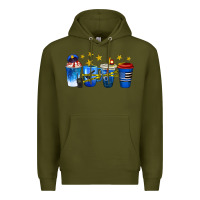 Army Green police coffee cups Premium Hoodie - texasbilliewilder