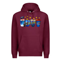 Burgundy police coffee cups Premium Hoodie - texasbilliewilder