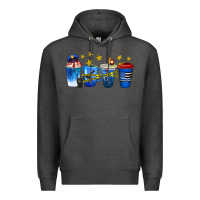 Charcoal Heather police coffee cups Premium Hoodie - texasbilliewilder