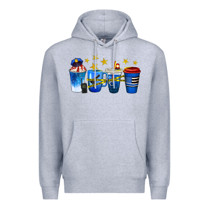 Police Coffee Cups Premium Hoodie by texasbilliewilder | Teevron