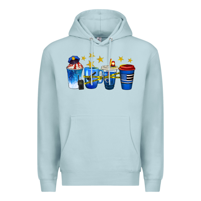 Police Coffee Cups Premium Hoodie by texasbilliewilder | Teevron