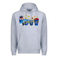 Heather Grey police coffee cups Premium Hoodie - texasbilliewilder