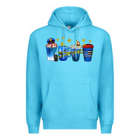 Ocean Blue police coffee cups Premium Hoodie - texasbilliewilder