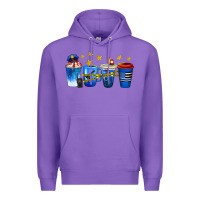 Purple police coffee cups Premium Hoodie - texasbilliewilder