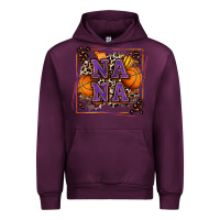 Mauve Wine basketball nana with leopard Urban Hoodie - Zillion Design Studio