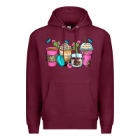 Burgundy mother's day coffee cups Premium Hoodie - Zillion Design Studio