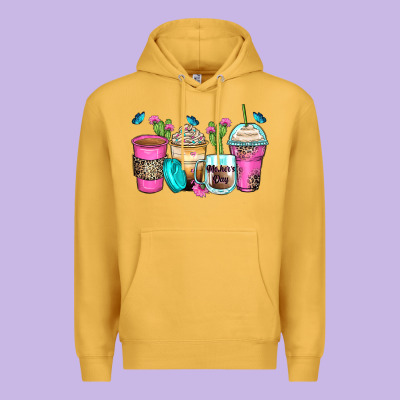Mother's Day Coffee Cups Premium Hoodie Designed By Zillion Design Studio