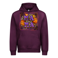 Mauve Wine basketball mama with leopard Urban Hoodie - Zillion Design Studio
