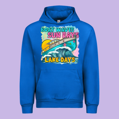 Boat Waves Sun Rays Lake Days Urban Hoodie Designed By Texasbilliewilder