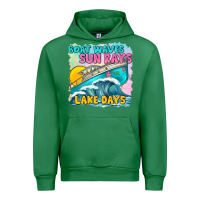 Emerald boat waves sun rays lake days Urban Hoodie - texasbilliewilder