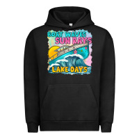 Pigment Black boat waves sun rays lake days Urban Hoodie - texasbilliewilder