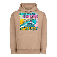 Pigment Burro boat waves sun rays lake days Urban Hoodie - texasbilliewilder