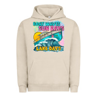 Pigment French Oak boat waves sun rays lake days Urban Hoodie - texasbilliewilder