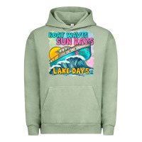 Pigment Oil Green boat waves sun rays lake days Urban Hoodie - texasbilliewilder