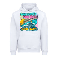 White boat waves sun rays lake days Urban Hoodie - texasbilliewilder
