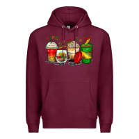Burgundy juneteenth coffee cups Premium Hoodie - Zillion Design Studio