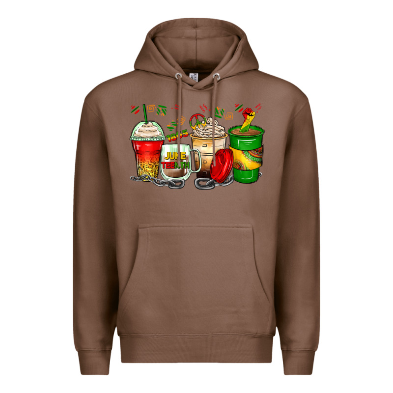 Juneteenth Coffee Cups Premium Hoodie by Zillion Design Studio | Teevron