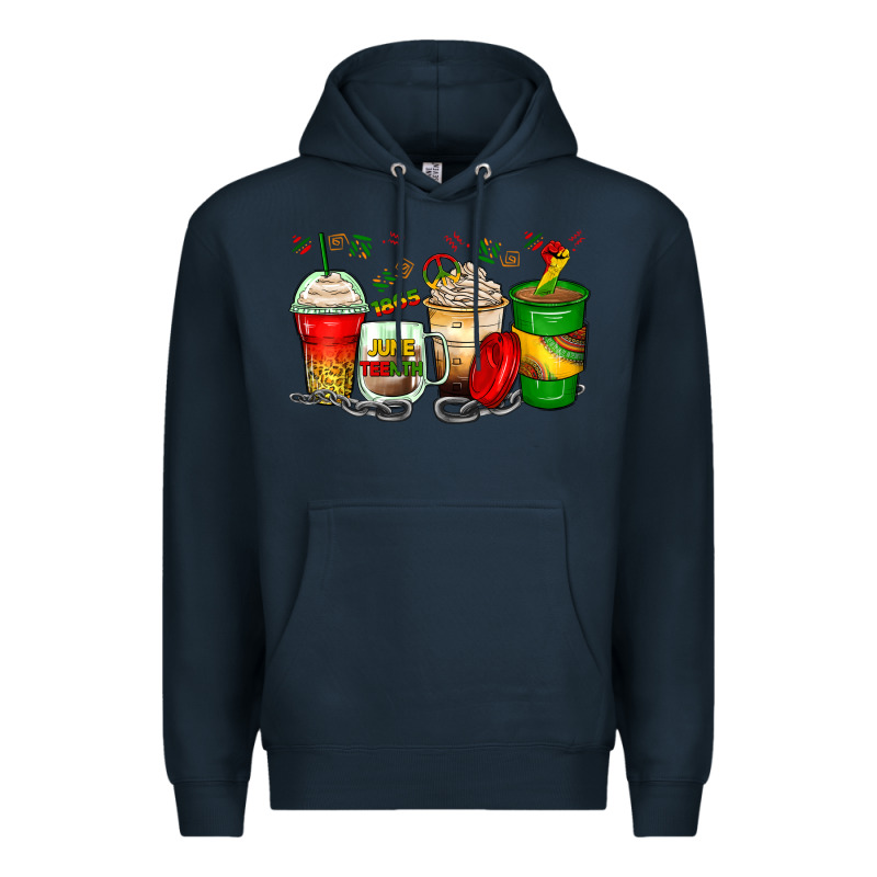 Juneteenth Coffee Cups Premium Hoodie by Zillion Design Studio | Teevron