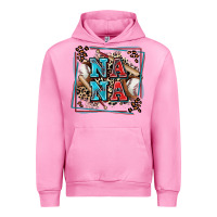 Fuchsia Pink baseball nana with leopard Urban Hoodie - Zillion Design Studio