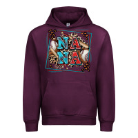 Mauve Wine baseball nana with leopard Urban Hoodie - Zillion Design Studio