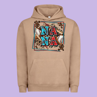 Baseball Nana With Leopard Urban Hoodie Designed By Zillion Design Studio