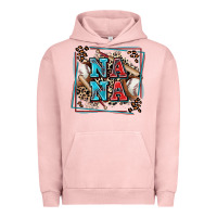 Pigment Salmon baseball nana with leopard Urban Hoodie - Zillion Design Studio