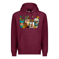 Burgundy indian headdress coffee cups Premium Hoodie - Zillion Design Studio