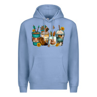 Colony Blue indian headdress coffee cups Premium Hoodie - Zillion Design Studio