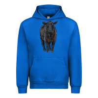 Cobalt black angus cattle Urban Hoodie - RanaPortraitStore
