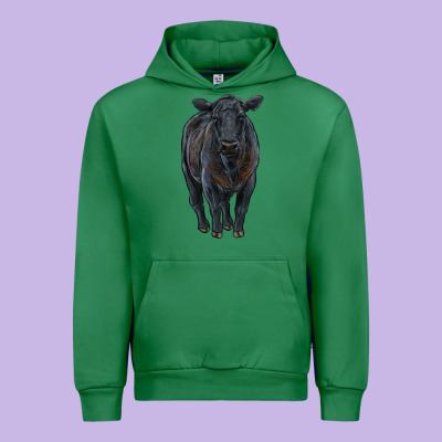 Black Angus Cattle Urban Hoodie Designed By Ranaportraitstore