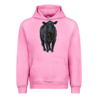 Fuchsia Pink black angus cattle Urban Hoodie - RanaPortraitStore